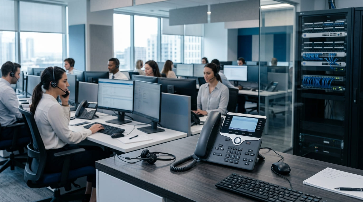 Opérateurs en centre d'appels avec téléphonie IP