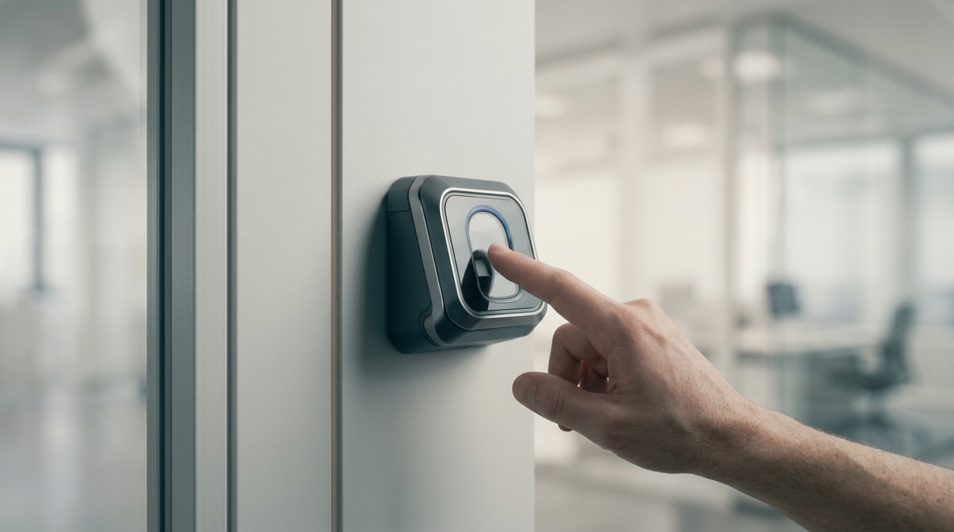 Lecteur biométrique d'empreinte digitale et couloirs de contrôle d'accès en entreprise