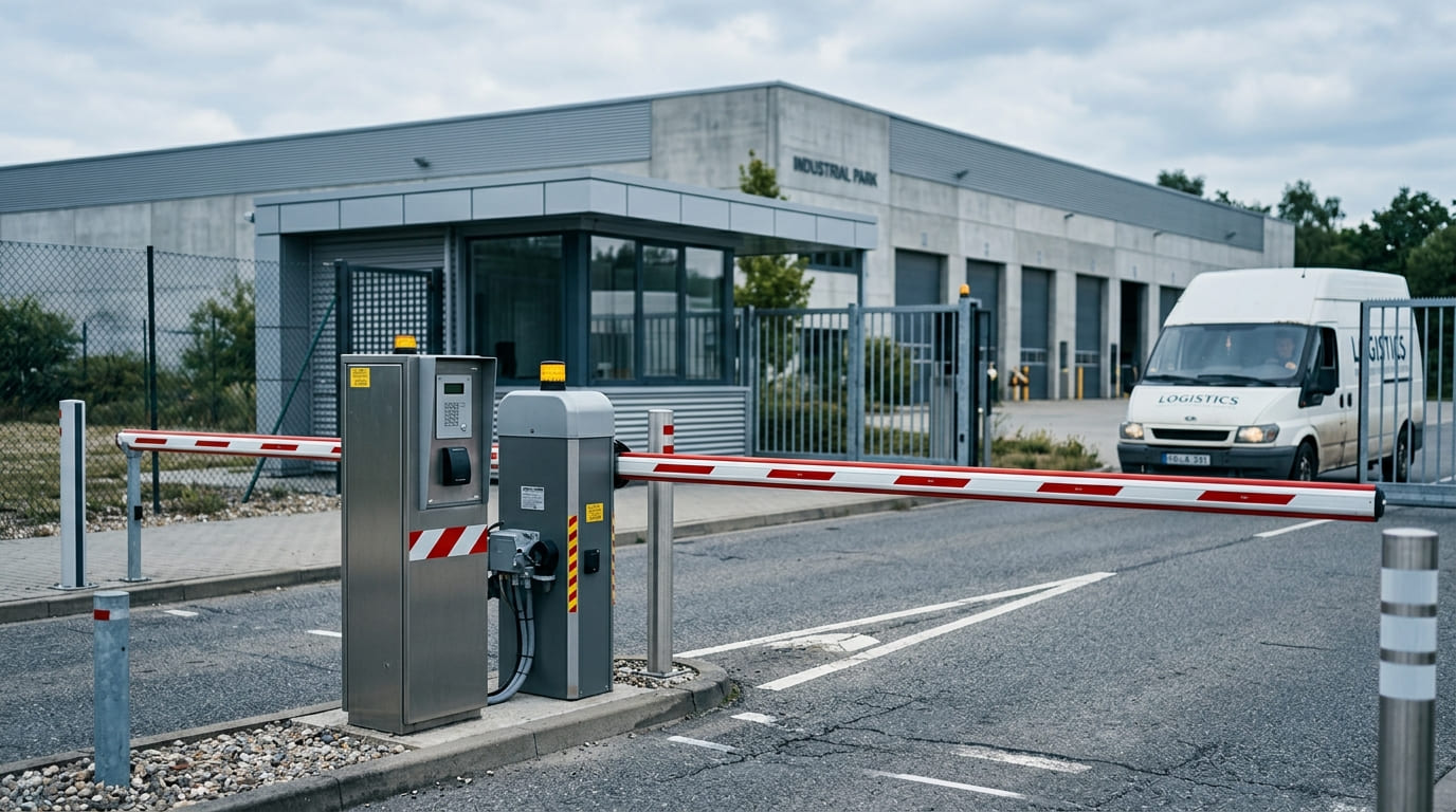 Barrière véhicule sur site industriel